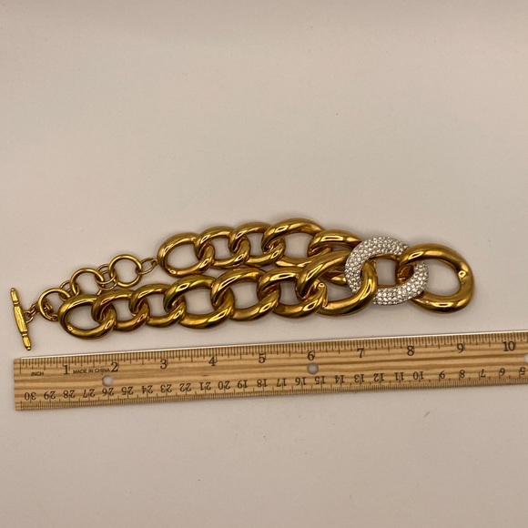 Vintage chunky chain with crystal link KJL 1980-86 - Picture 7 of 9